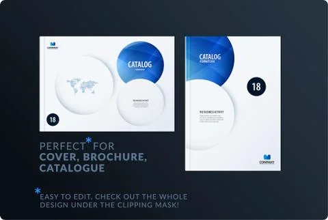 Template. Creative blue abstract minimal design of brochure set, annual report Stockillustratie