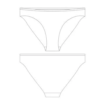 Template crinkle bikini bottom vector illustration flat design outline clot.. Stock Illustration