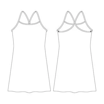 Template crossover dress vector illustration flat design outline clothing c.. Stock Illustration