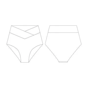 Template crossover high waist bikini bottom vector illustration flat design.. Stock Illustration
