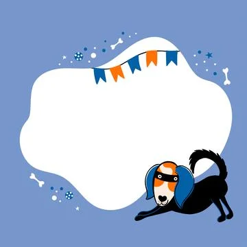 Template with cute character Stock Illustration