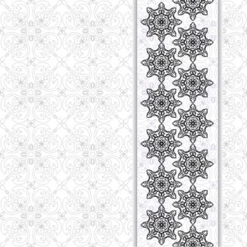 Template with decorative elements mandala. Stock Illustration