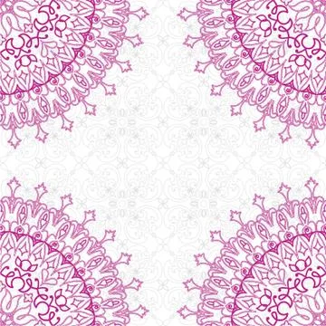 Template with decorative elements mandala. Stock Illustration