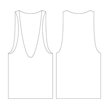 Template deep uneck tank top vector illustration flat design outline clothi.. Stock Illustration