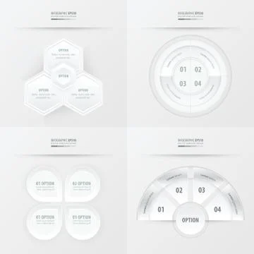 Template design 4 item  white color Illustrazione stock