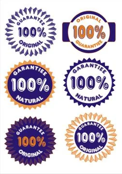 Template design banner icon guarantee one hundred percent Illustrazione stock