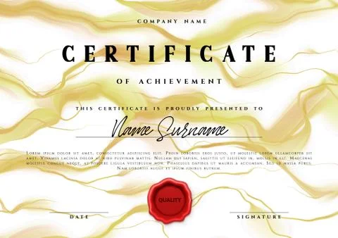 Template design of the certificate. Stock Illustration