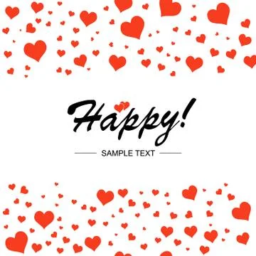 Template design for horizontal postcard. Valentine day abstrac Stock Illustration