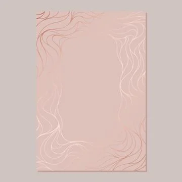 Template for design invitations. Rose gold. Stock Illustration