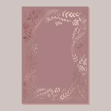 Template for design invitations. Rose gold. Stock Illustration