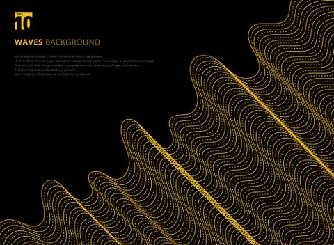 Template design modern abstract 3D yellow line pattern futuristic background Illustrazione stock