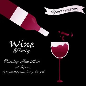 Template design suitable for wine tasting invitation or party Stock Illustration
