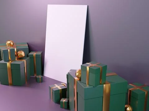 Template design with various gifts Stock Illustration