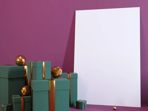 Template design with various gifts Stock Illustration