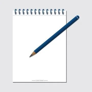 Template design for your project with white notes and pencil. illustration Stock Illustration