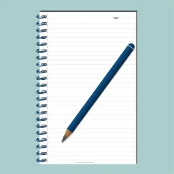 Template design for your project with white notes and pencil Stock Illustration