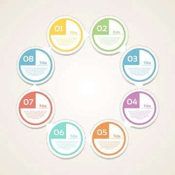 Template for diagram, graph, presentation and chart. Business concept with 8 Stock Illustration
