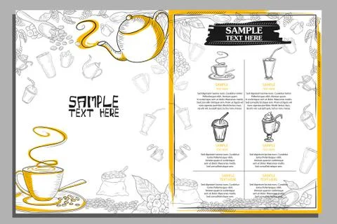 Template of different types of Cocktail for menu background design of Hotel o Stock Illustration