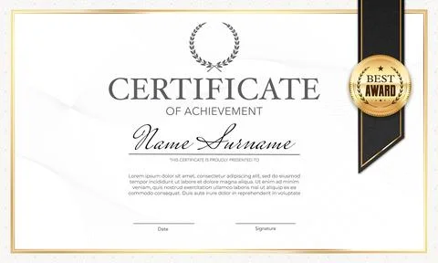 Template diploma certificate of achievement Stock Illustration