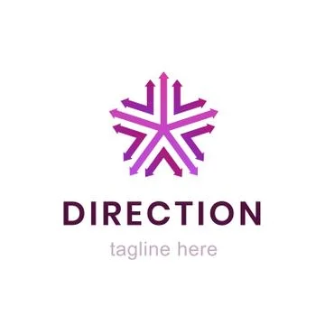 Template direction logo. Creative business sign for corporate identity made of Stock Illustration