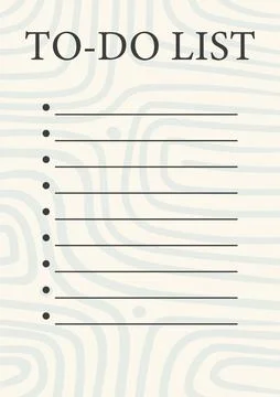 Template for To Do List with lettering and doodle background Stock Illustration