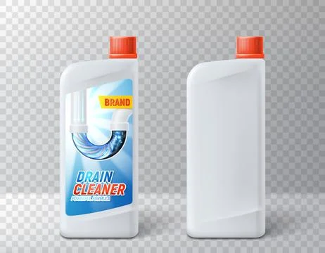 Template of drain cleaner bottles Stock Illustration
