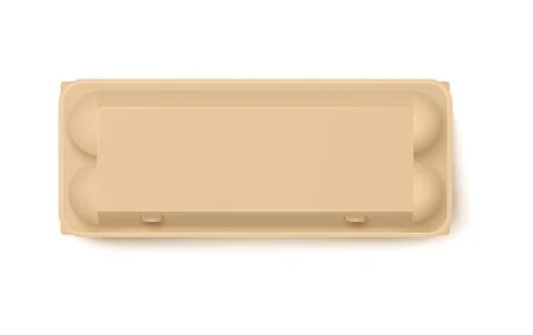 Template of egg cell container, realistic vector illustration isolated on white. Stock Illustration