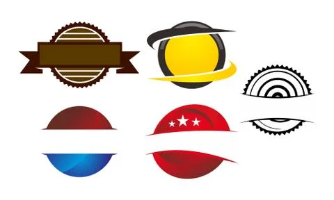 Template Emblem Blank Set Stock-Illustration