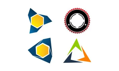 Template Emblem Blank Set Stock-Illustration