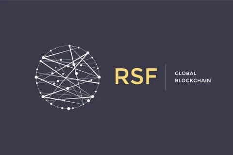 Template emblem for blockchain technology Stock Illustration