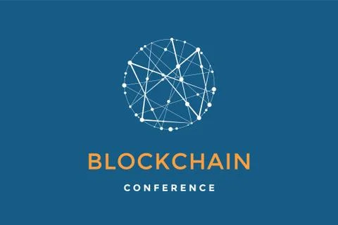 Template emblem for blockchain technology Stock Illustration