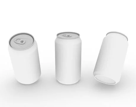 Template empty can mockup white background Stock Illustration
