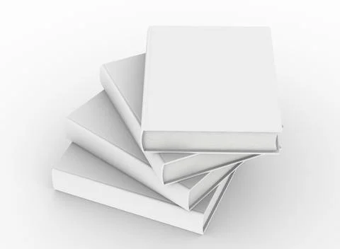 Template empty hardcover book mockup set , 3d rendering. Stock Illustration