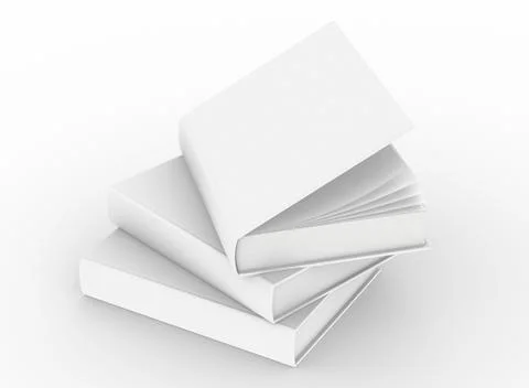 Template empty hardcover book mockup set , 3d rendering Stock Illustration