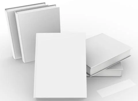 Template empty hardcover book mockup set , 3d rendering Stock Illustration