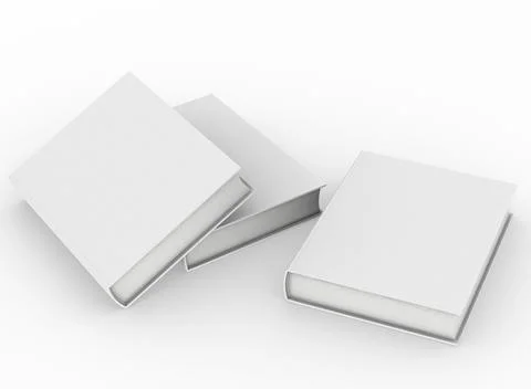 Template empty hardcover book mockup set white background Stock Illustration