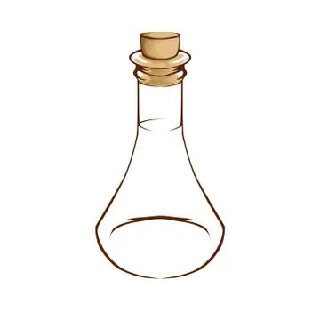 Template of empty transparent glass bottle Stock Illustration