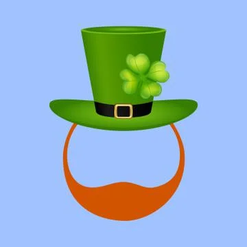 Template face leprechaun on St. Patrick s Day vector illustratio Stock Illustration