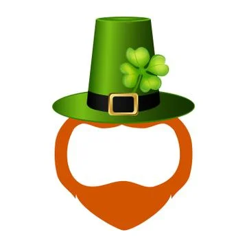 Template face leprechaun on St. Patrick s Day Stock Illustration