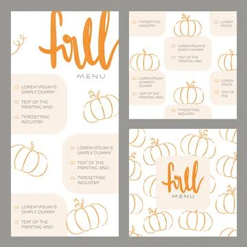 Template for fall menu. Vector illustration for season menu, carte. Autumn Stock Illustration