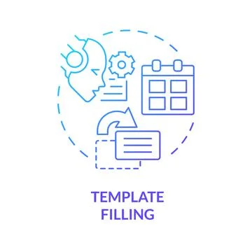 Template filling blue gradient concept icon Stock Illustration