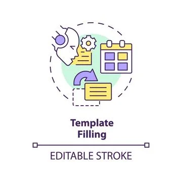 Template filling multi color concept icon Stock Illustration