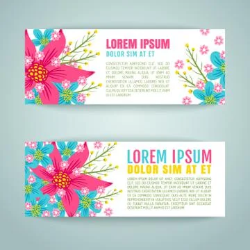 Template floral banners. Иллюстрация