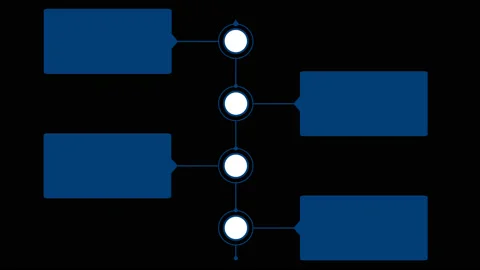 Template Flowchart vertical diagram with 4 step in blue color. Alpha channel. Stock Footage 89617972