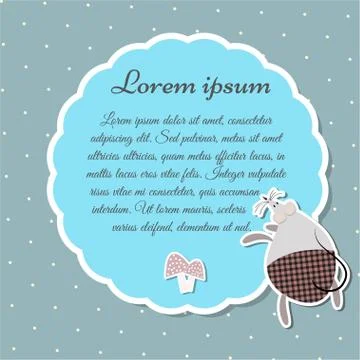 Template frame with dancing mouse, vector illustration Stock Illustration