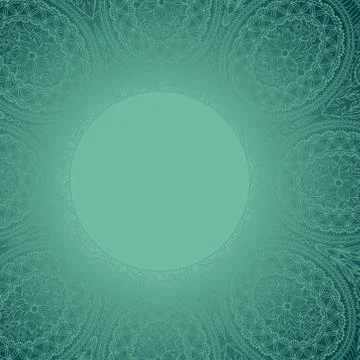 Template frame design for card. Ornamental round lace Stock Illustration