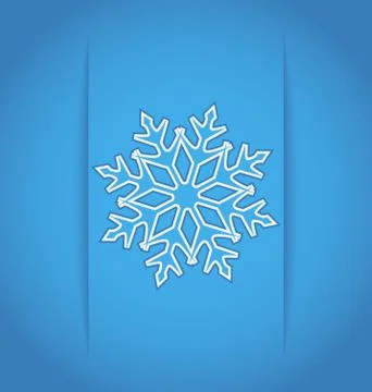 Template frame design with christmas snowflake - vector Stock Illustration