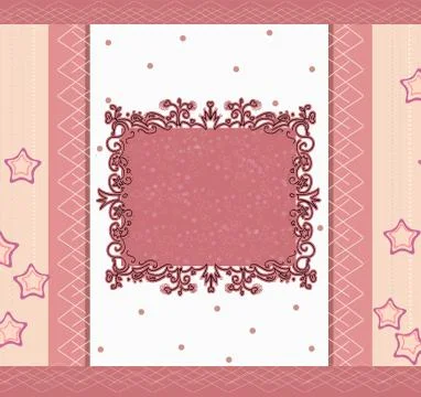 Template frame design for greeting card Stock Illustration