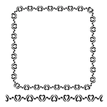 Template - Frame - Floral Border - Square 01 01A Stock Illustration