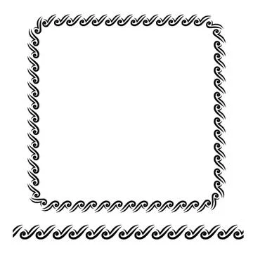 Template - Frame - Floral Border - Square 01 01A Stock Illustration